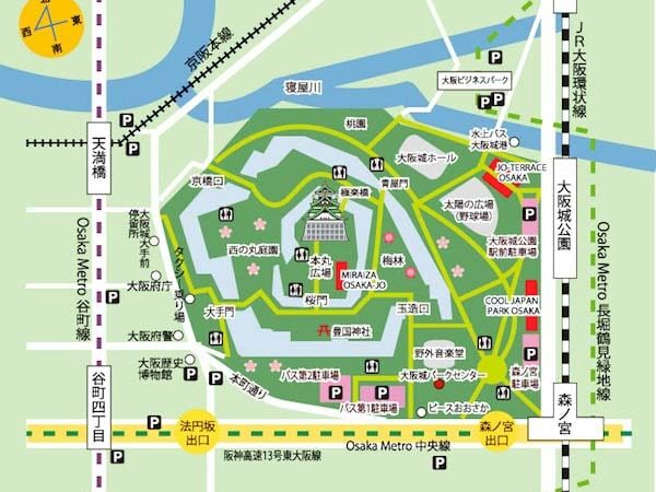 osaka castle map